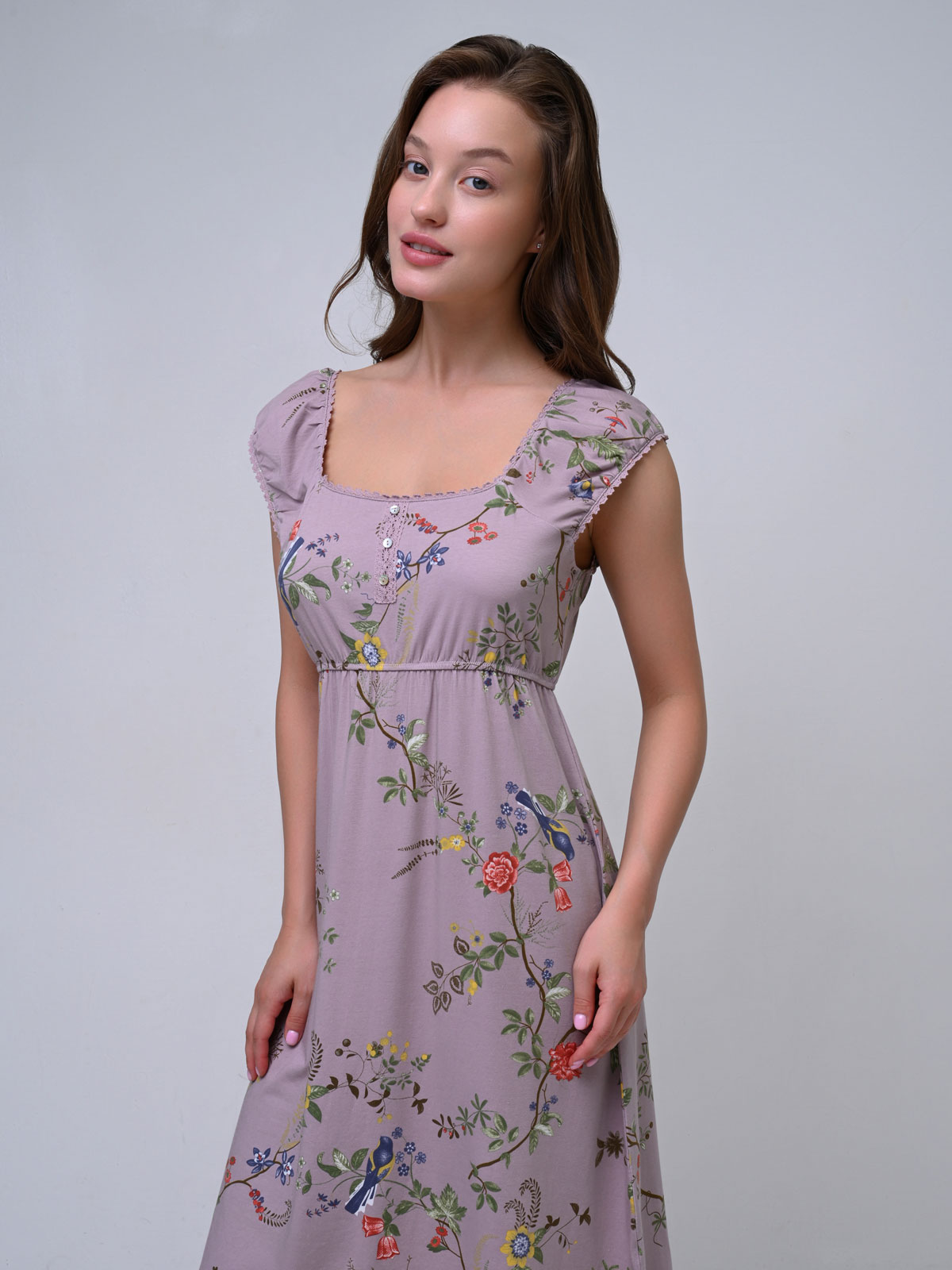4249SBX Женская сорочка (широкая лямка), качество - Бамбук, цвет Розовый