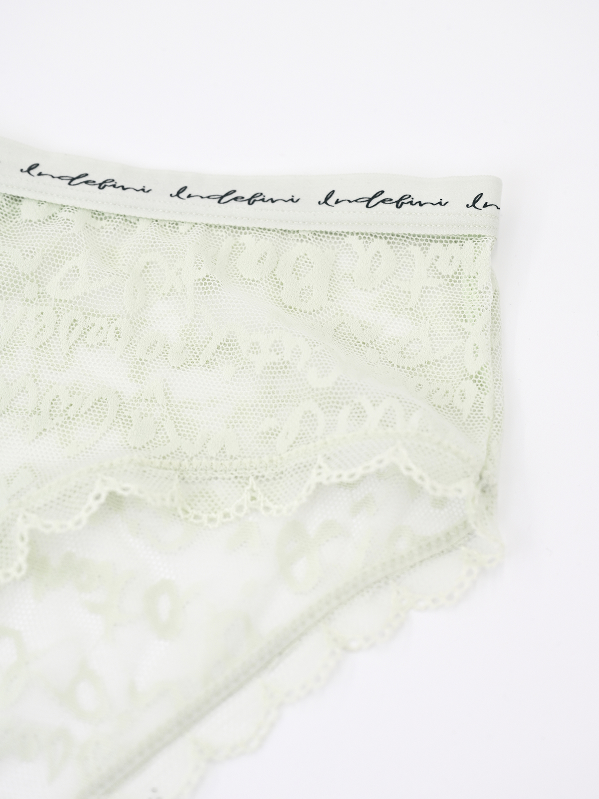 Женские кружевные трусы слипы Indefini (Арт. 1299LUS), качество - Полиамид, цвет Салатовый