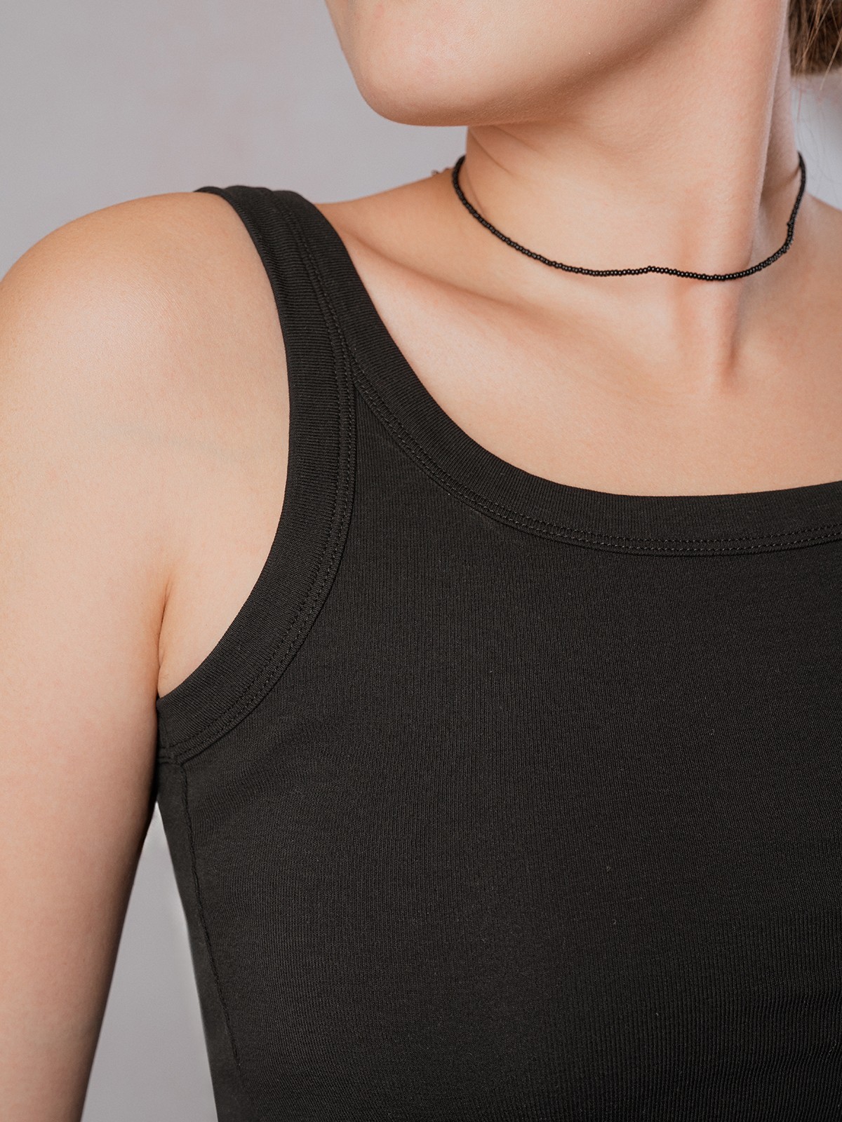 Женская майка Indefini (Арт. 4303TDJ), качество - Хлопок, цвет Черный